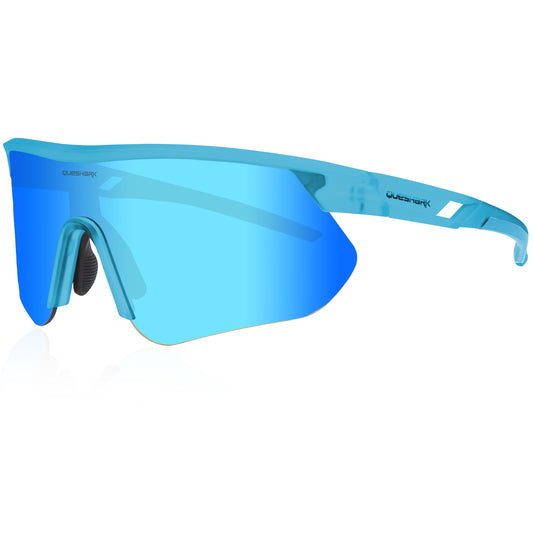 Queshark Cycling Running Glasses for Women Men UV400 Protection QE41 Clear Blue