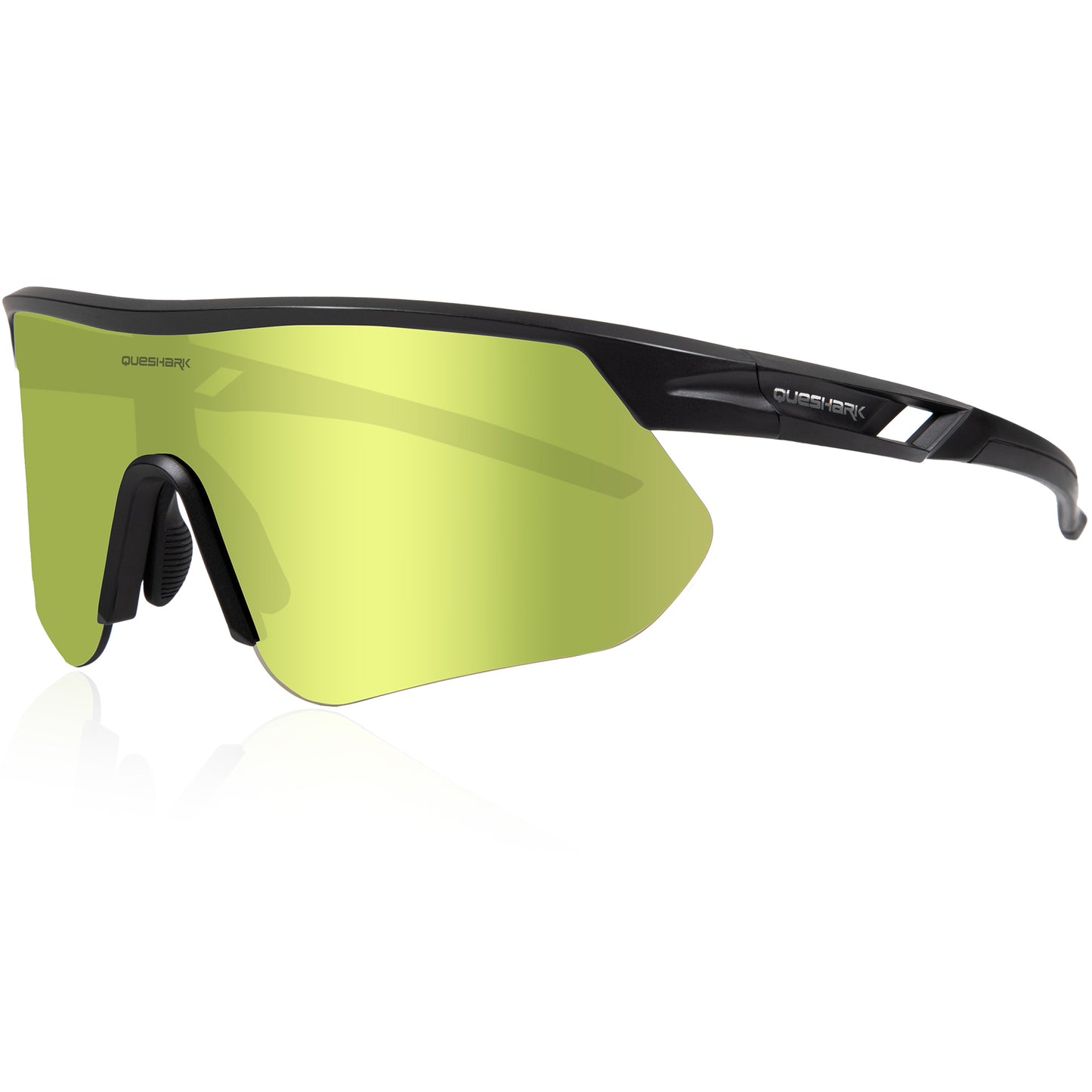 Queshark Cycling Running Glasses for Women Men UV400 Protection QE41 Black Gold