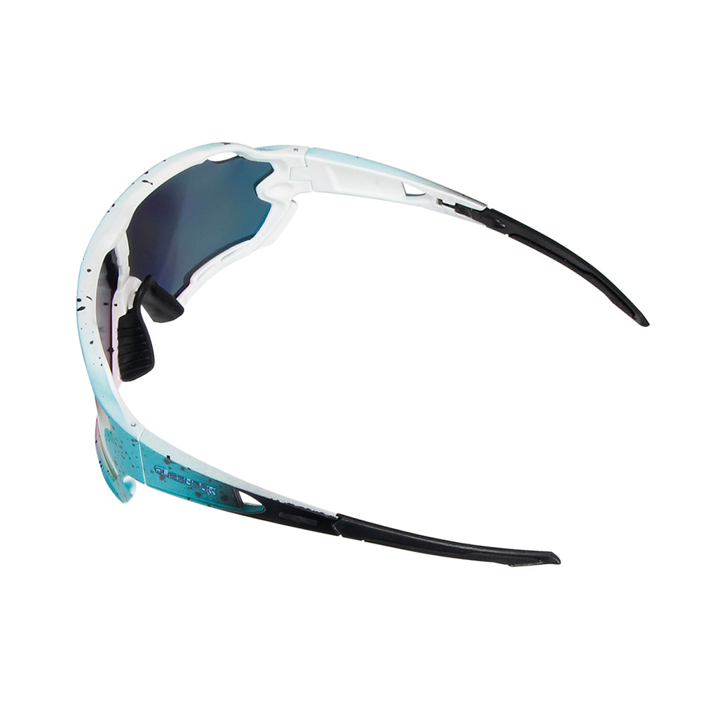 QE44 Blue Pink Polarized Cycling Sunglasses UV400 Bike Glasses Sport Eyewear for Men Women 4 Lens