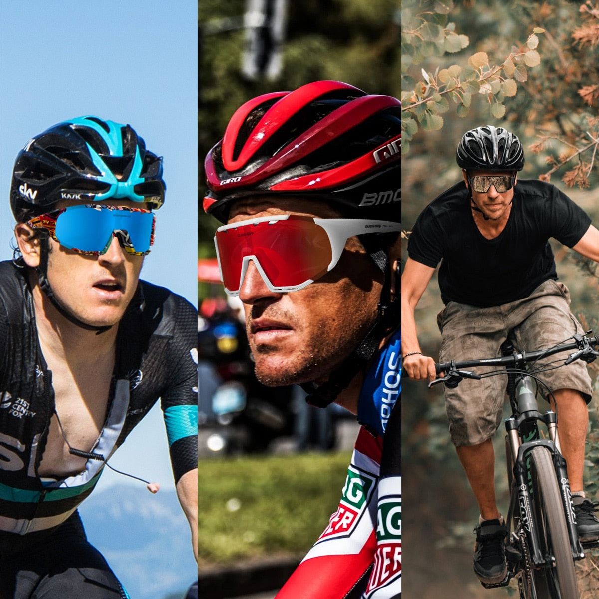 <transcy>Óculos de sol polarizados rosa camuflagem QE55 Óculos de ciclismo masculino e feminino Óculos de direção grandes com 5 lentes</transcy>