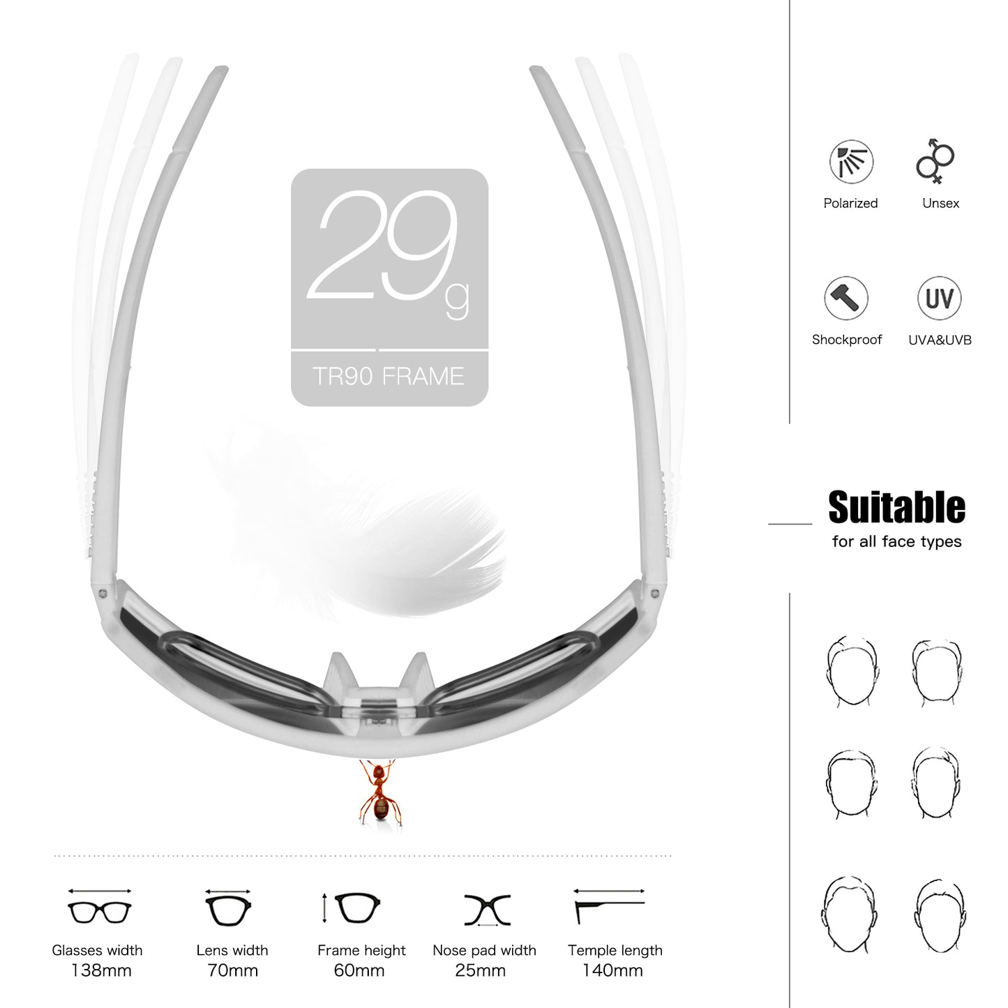 <transcy>QE54 Óculos esportivos pretos rosa óculos polarizados de bicicleta Óculos de ciclismo 3 lentes / conjunto</transcy>