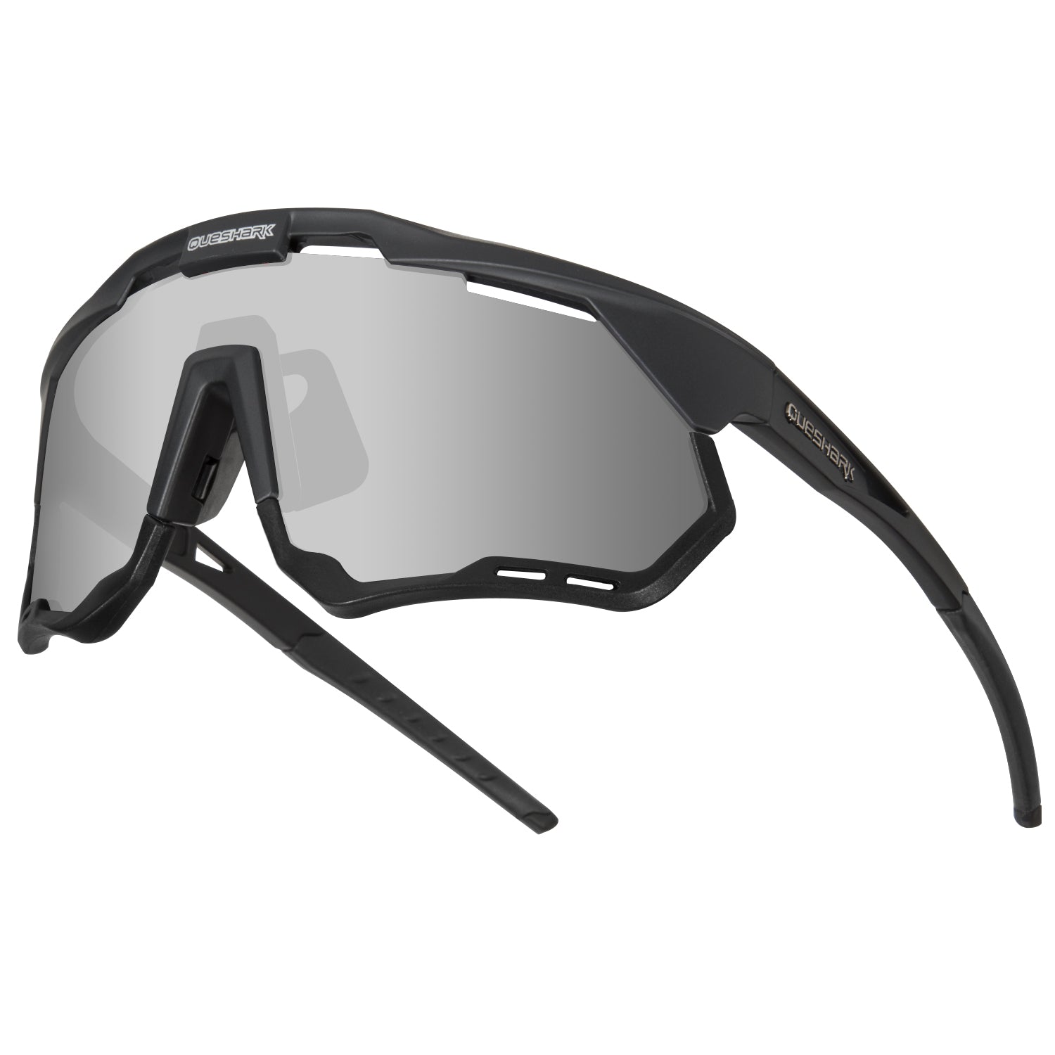 Queshark Polarized Cycling Glasses Men Women Sport Sunglasses with  Replaceable Frame QE52 Black – QUESHARK