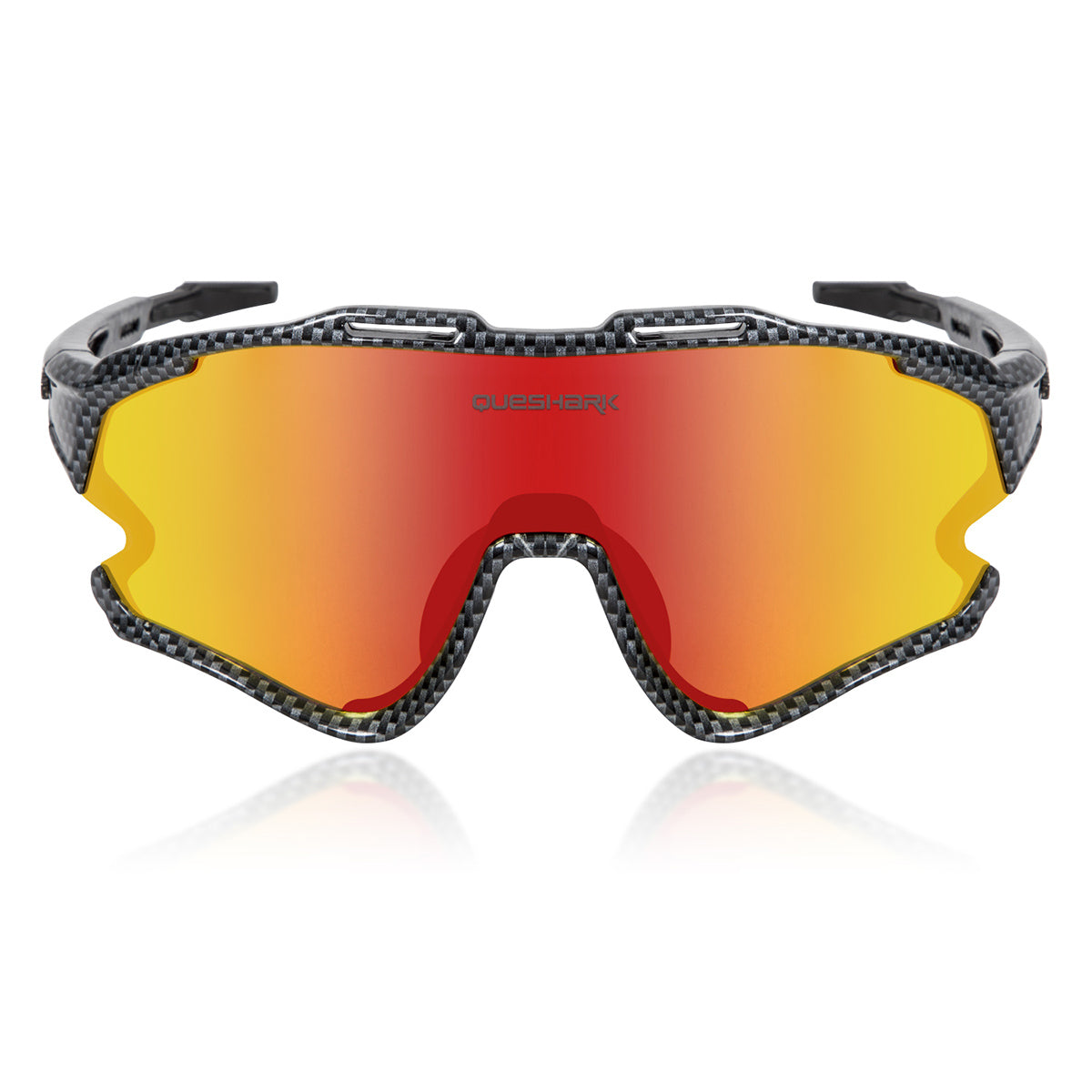 <transcy>QE51 fibre de carbone noir UV400 lunettes de cyclisme lunettes de soleil de vélo 1 lentille polarisée 3 HD</transcy>