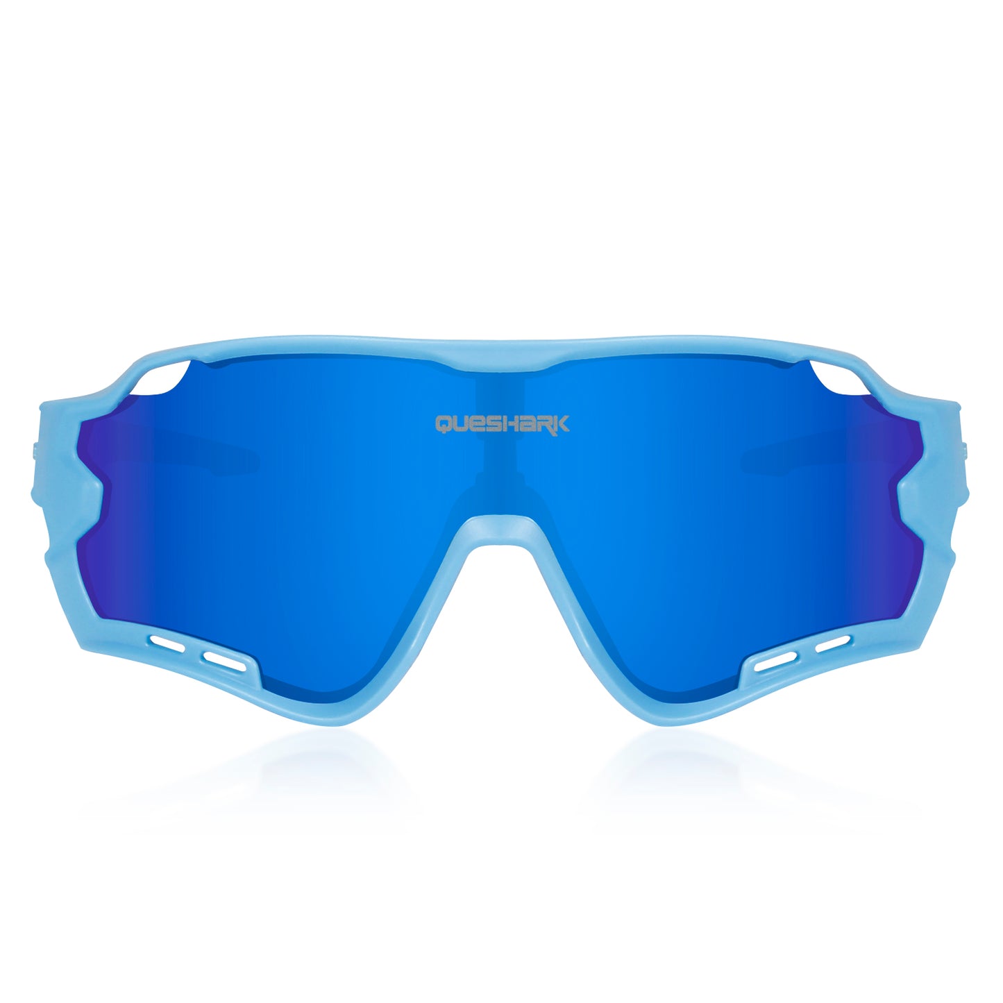 QE44 Blue Polarized Cycling Sunglasses UV400 Bike Glasses Sport Eyewear for Men Women 4 Lens
