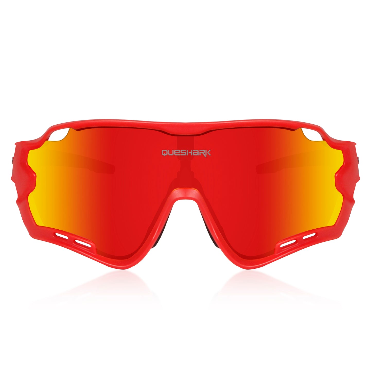 QE44 Red Polarized Cycling Sunglasses UV400 Bike Glasses Sport Eyewear for Men Women 4 Lens