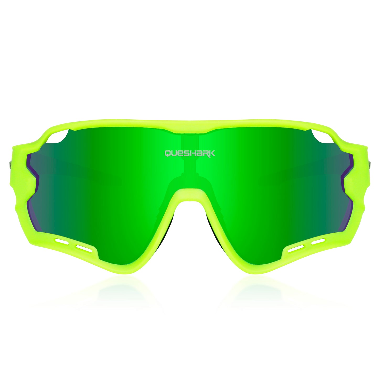 QE44 Green Polarized Cycling Sunglasses UV400 Bike Glasses Sport Eyewear for Men Women 4 Lens