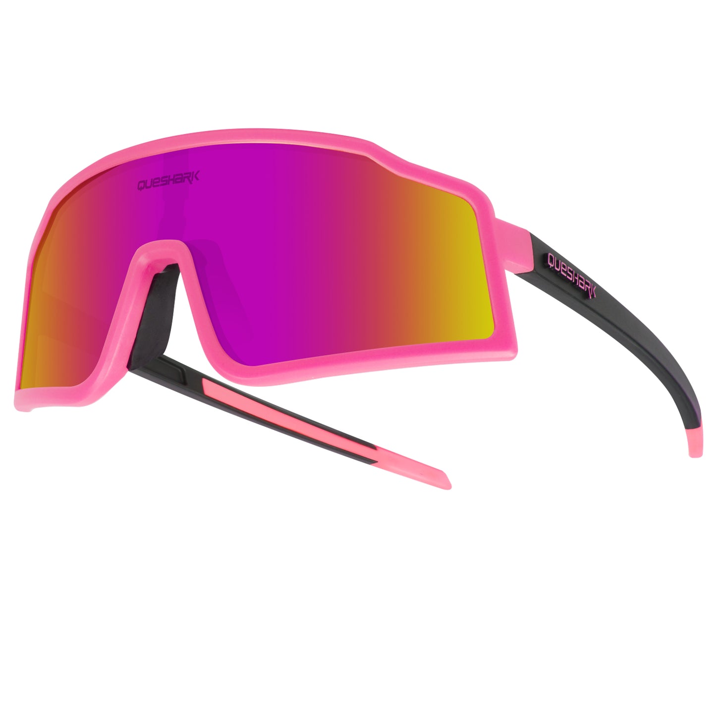QE54 Pink Sports Glasses Polarized Bicycle Sunglasses Cycling Eyewear 3 Lens/Set