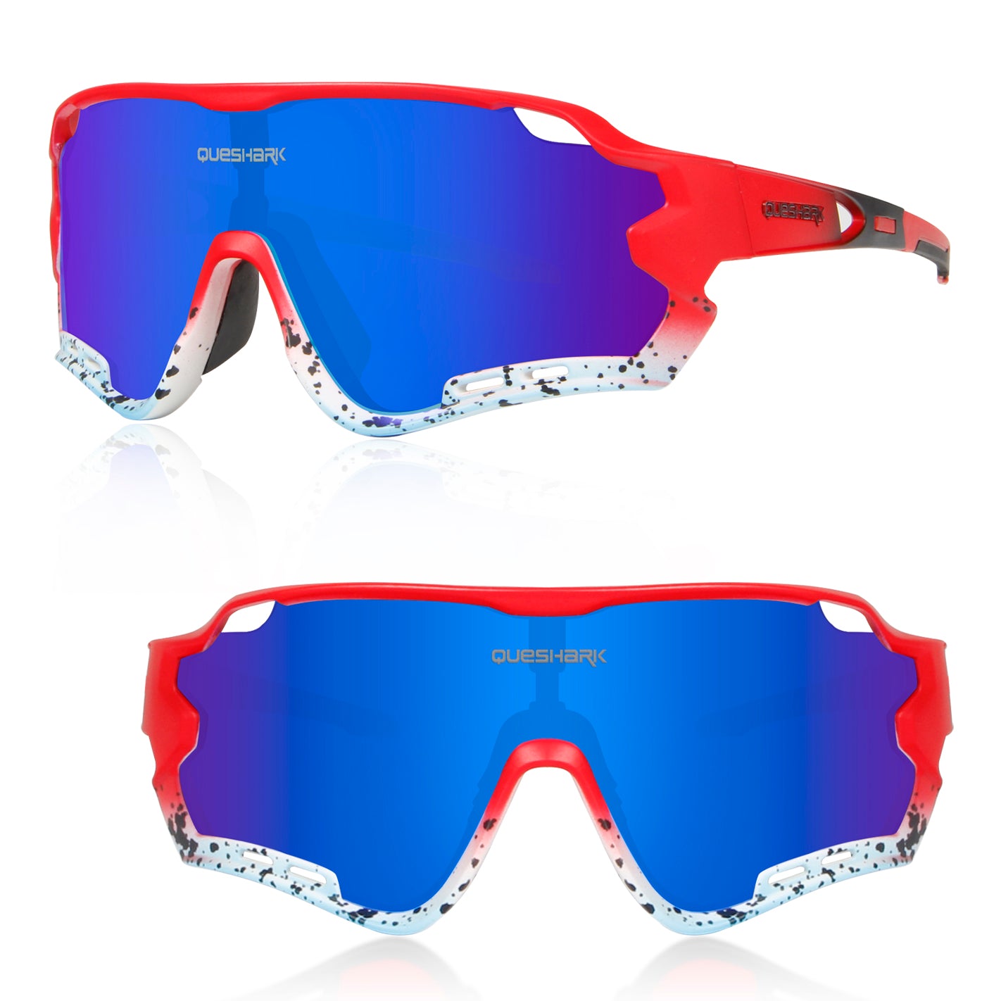 <transcy>Óculos de sol polarizados de ciclismo QE44 vermelho azul UV400 óculos de bicicleta óculos esportivos para homens mulheres 4 lentes</transcy>