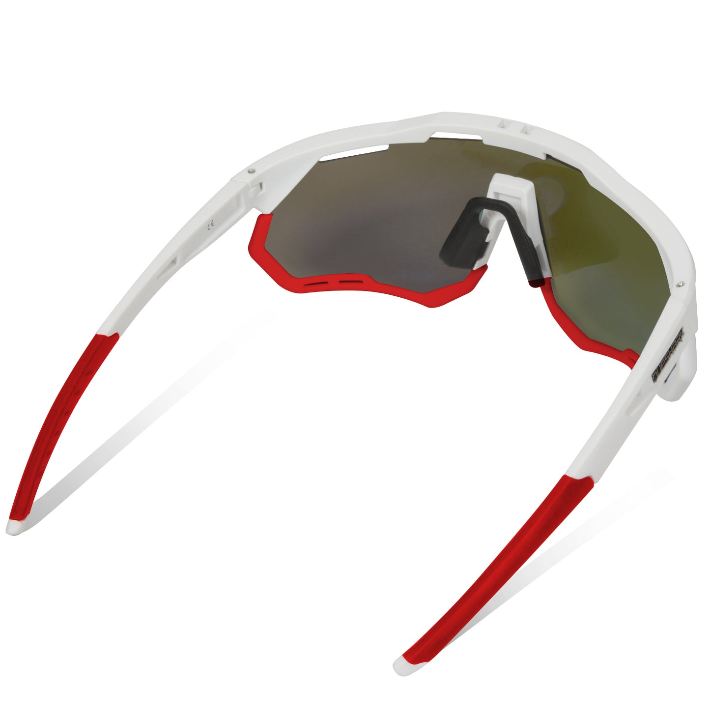 <transcy>QE52 branco vermelho polarizado óculos de ciclismo masculino feminino óculos de sol esportivos com armação / lente substituível</transcy>