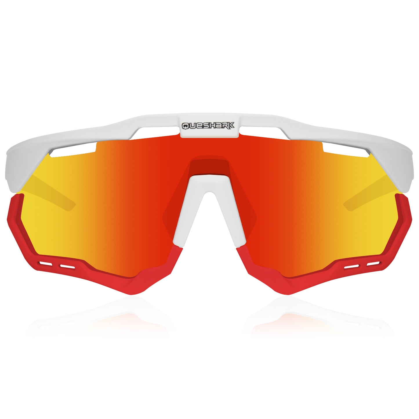 <transcy>QE52 branco vermelho polarizado óculos de ciclismo masculino feminino óculos de sol esportivos com armação / lente substituível</transcy>