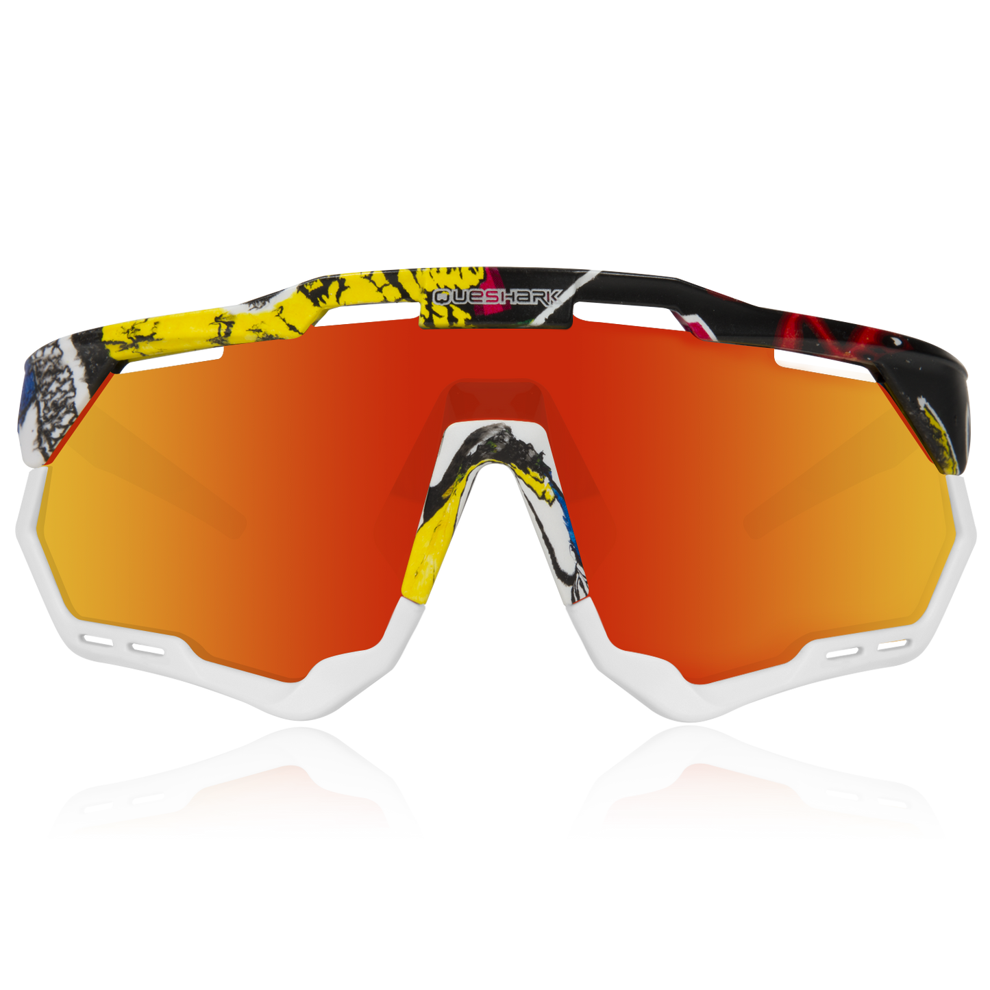 QE52 Camouflage Red Polarized Cycling Glasses Men Women Sport Sunglasses with Replaceable Frame/Lens