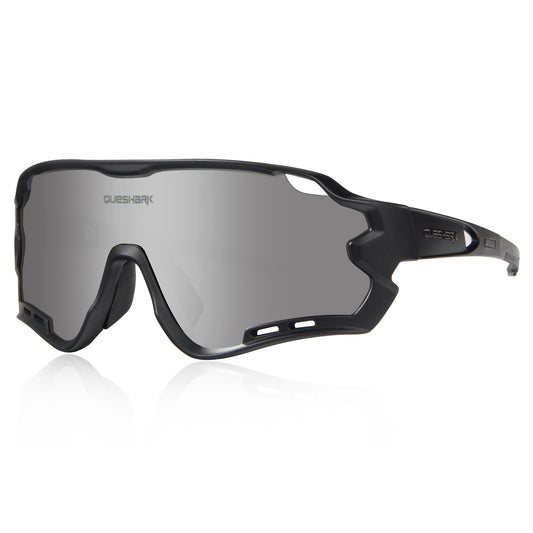 QE44 Black Polarized Cycling Sunglasses UV400 Bike Glasses Sport Eyewear for Men Women 4 Lens