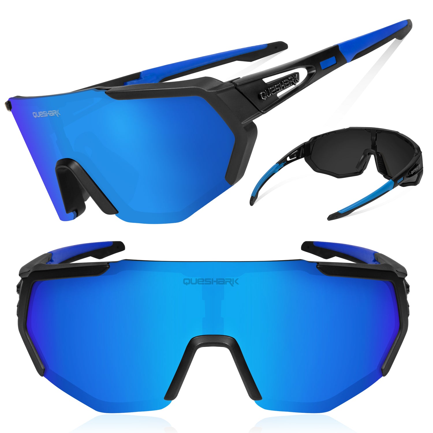 Queshark Gafas Ciclismo 1 Polarizadas 4 HD Lentes Intercambiables UV 400  Gafas,Corriendo,Moto MTB Bicicleta Montaña,Camping y Actividades al Aire  Libre para Hombres y Mujeres TR-90 : : Deportes y aire libre