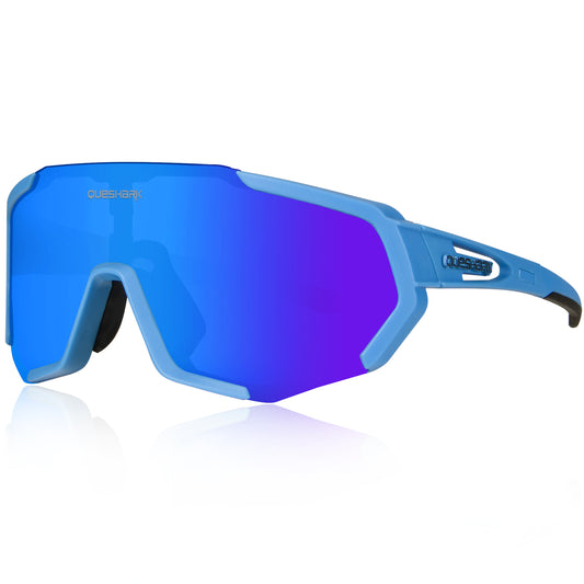 QE48 Blue Polarized Glasses Bike Sunglasses Bicycle Goggles Cycling Eyewear UV400 5 Lens/Set