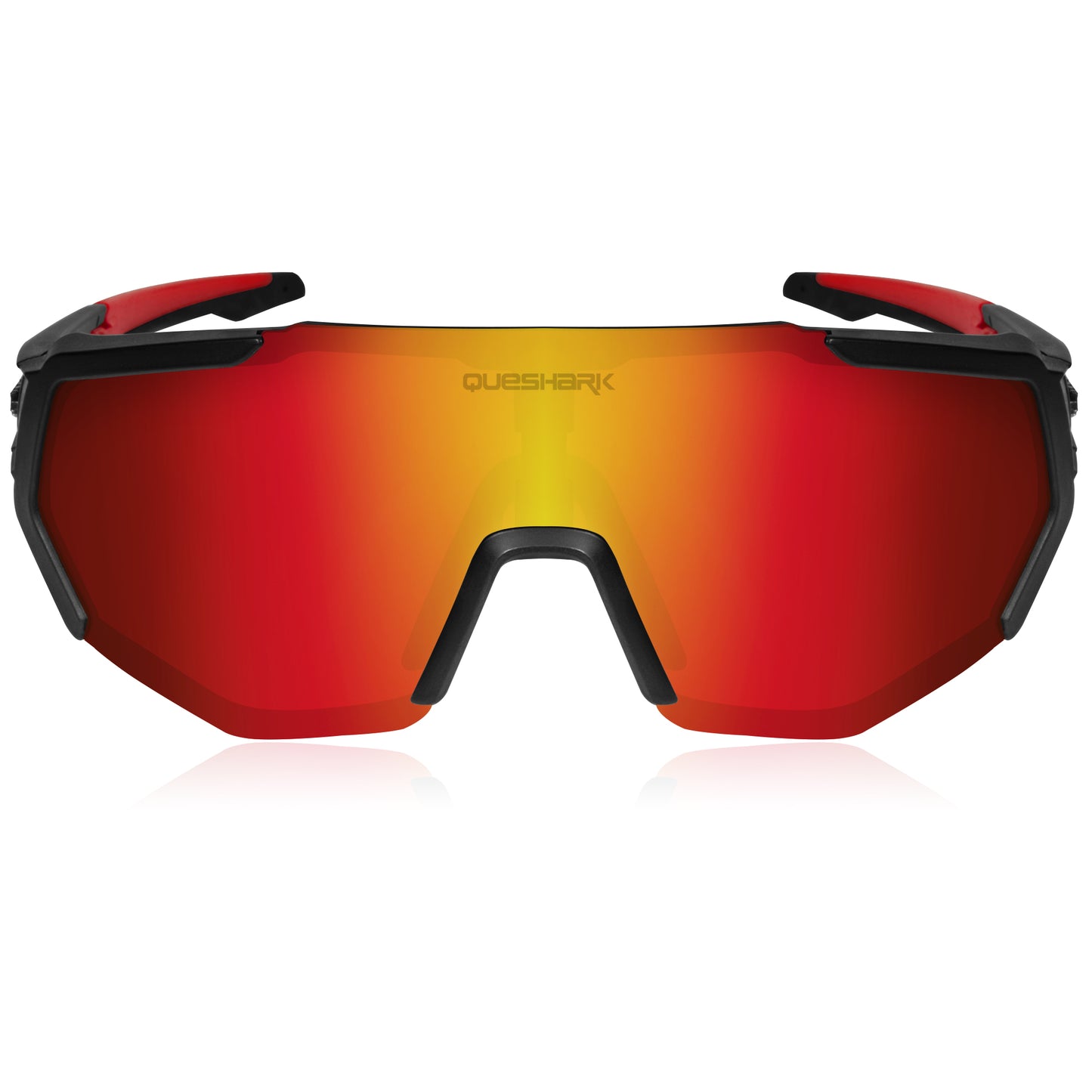 QE42 Black Red UV400 Polarized Cycling Eyewear Bike Glasses Bicycle Sunglasses 5 Lens/Set