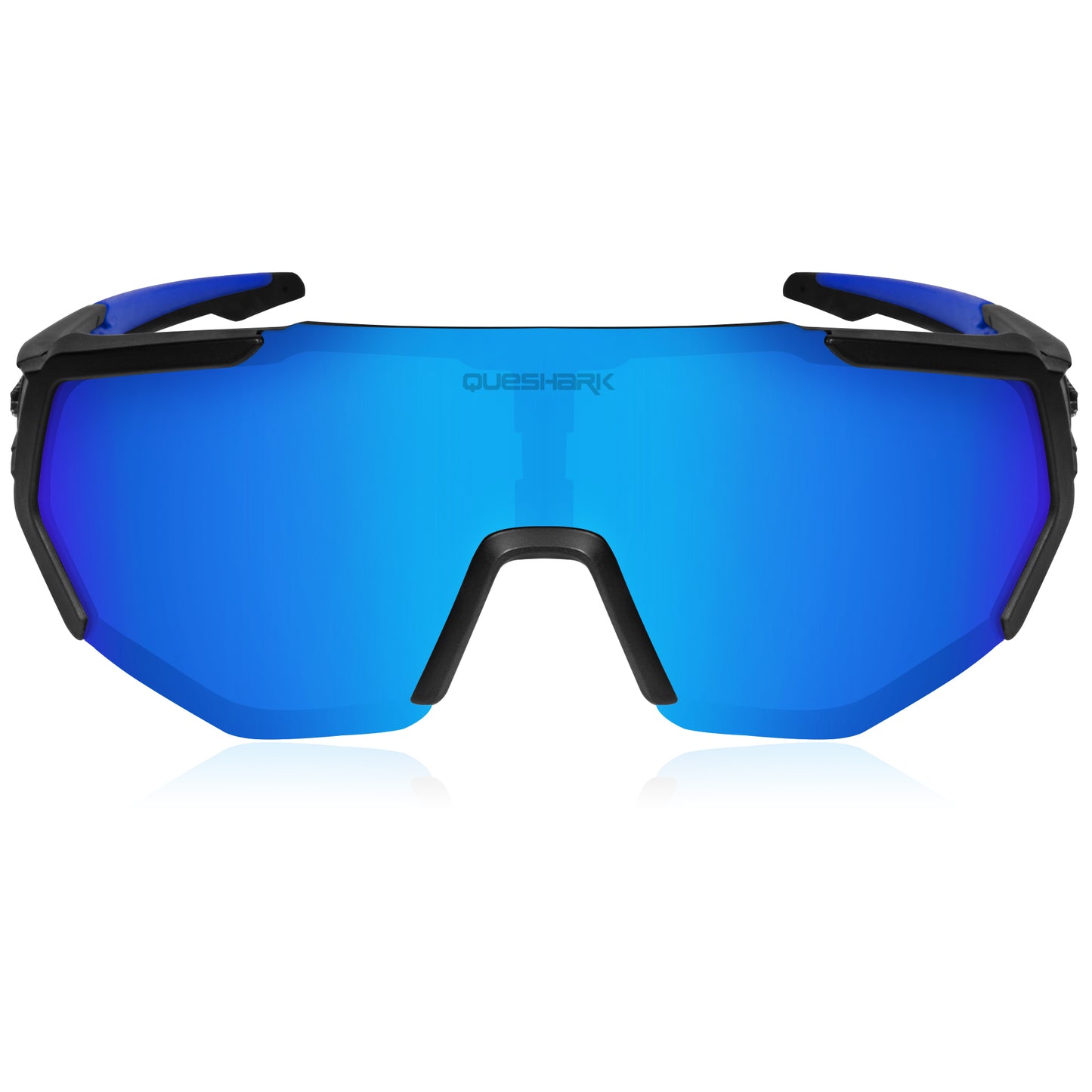 QE42 Black Blue UV400 Polarized Cycling Eyewear Bike Glasses Bicycle Sunglasses 5 Lens/Set