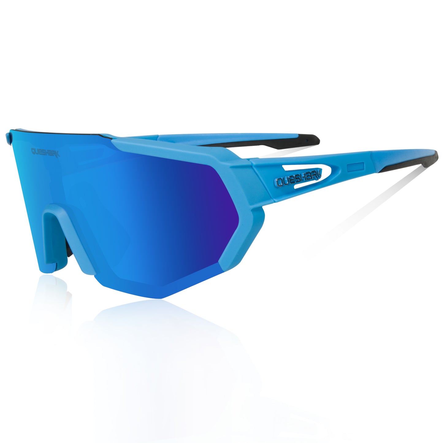 QE42 Blue UV400 Polarized Cycling Eyewear Bike Glasses Bicycle Sunglasses 5 Lens/Set