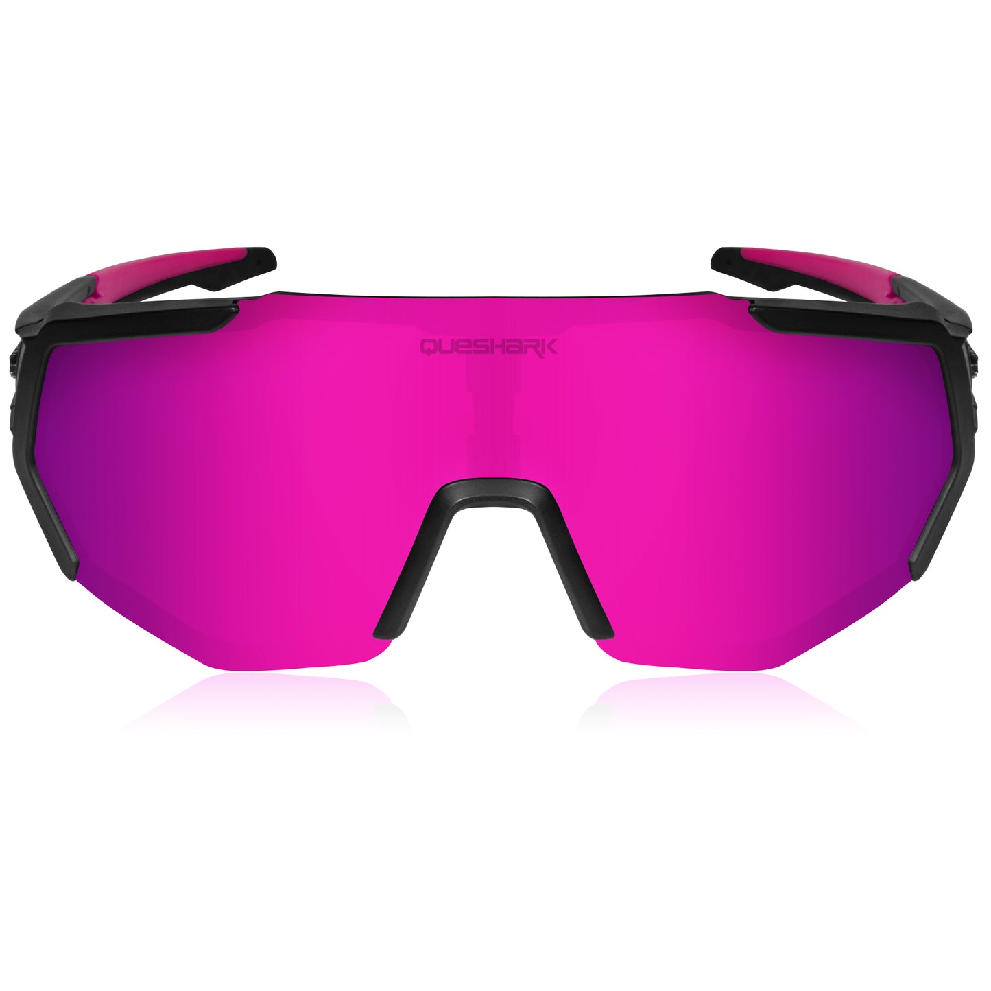QE42 Black Pink UV400 Polarized Cycling Eyewear Bike Glasses Bicycle Sunglasses 5 Lens/Set
