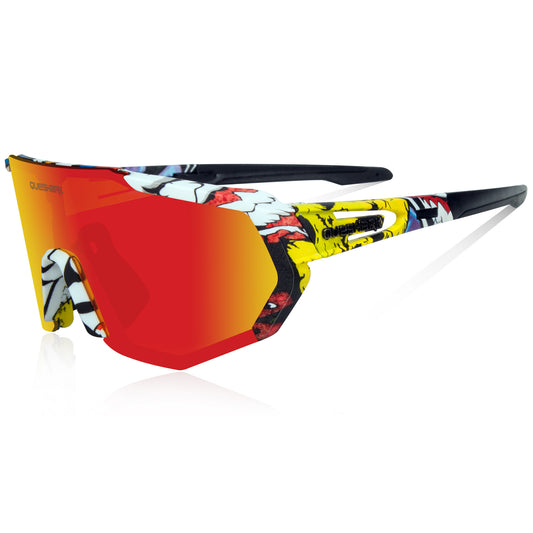 <transcy>QE42 coloré UV400 lunettes de cyclisme polarisées lunettes de vélo lunettes de soleil de vélo 5 lentilles/ensemble</transcy>