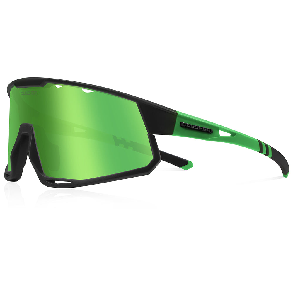 QE56 Occhiali da sole polarizzati verdi Occhiali da ciclismo Uomo Donna Occhiali da guida oversize con 5 lenti