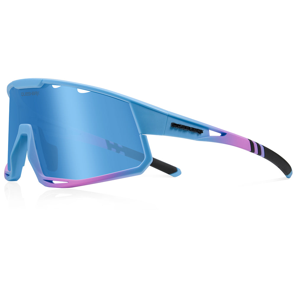 QE56 Gafas de sol polarizadas azules y rosas Gafas de ciclismo Hombres Mujeres Gafas de conducción de gran tamaño con 5 lentes
