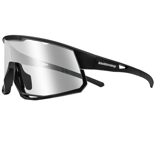 Óculos de sol polarizados pretos QE56 Óculos de ciclismo masculino e feminino Óculos de direção grandes com 5 lentes
