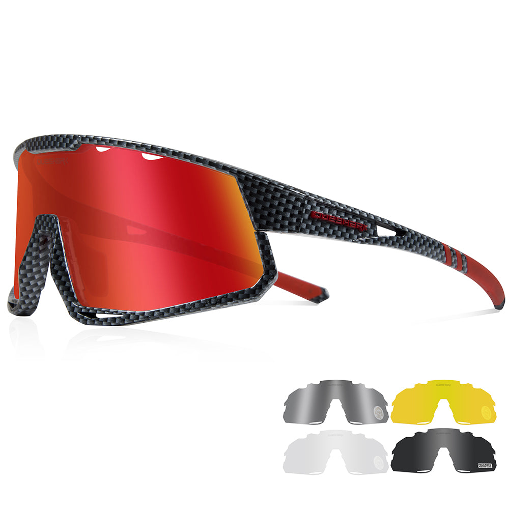 QE56 TXW Gafas de sol polarizadas Gafas de ciclismo Hombres Mujeres Gafas de conducción de gran tamaño con 5 lentes