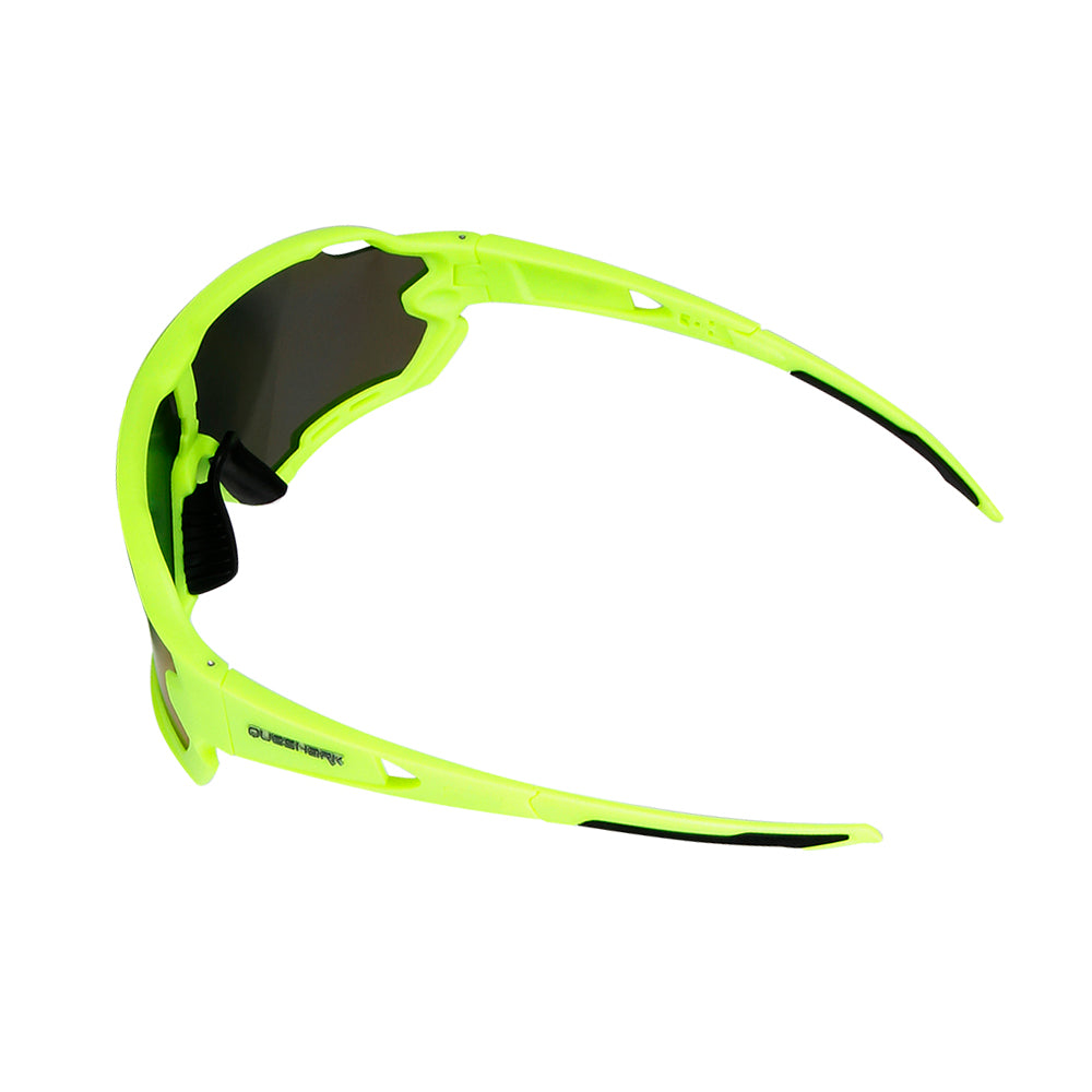 QE44 Green Polarized Cycling Sunglasses UV400 Bike Glasses Sport Eyewear for Men Women 4 Lens