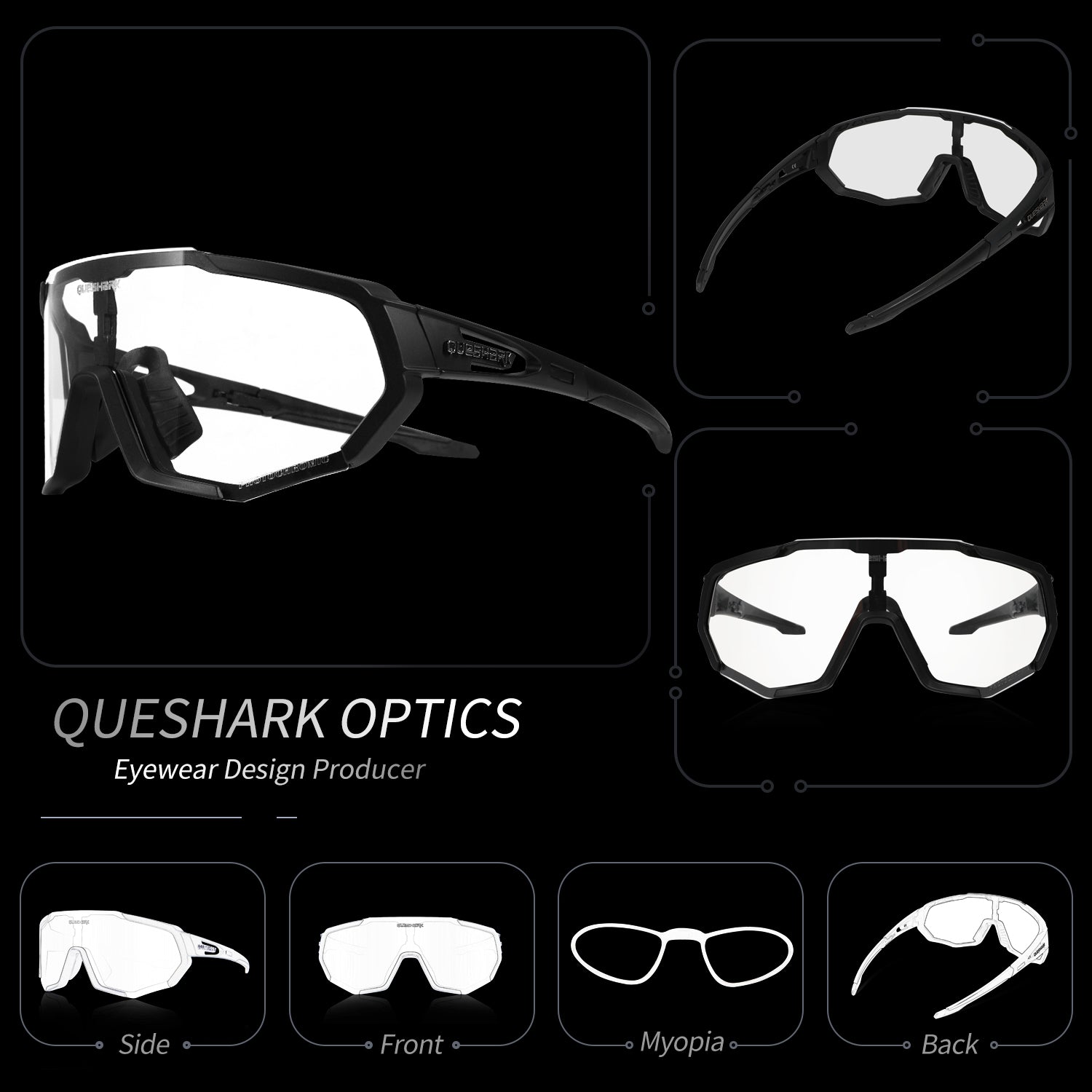 Queshark Occhiali da sole fotocromatici per uomo Donna Occhiali da