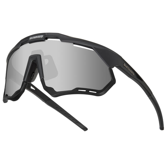 <transcy>QE52 ​​Gafas de ciclismo polarizadas negras Hombres Mujeres Gafas de sol deportivas con montura / lente reemplazables</transcy>