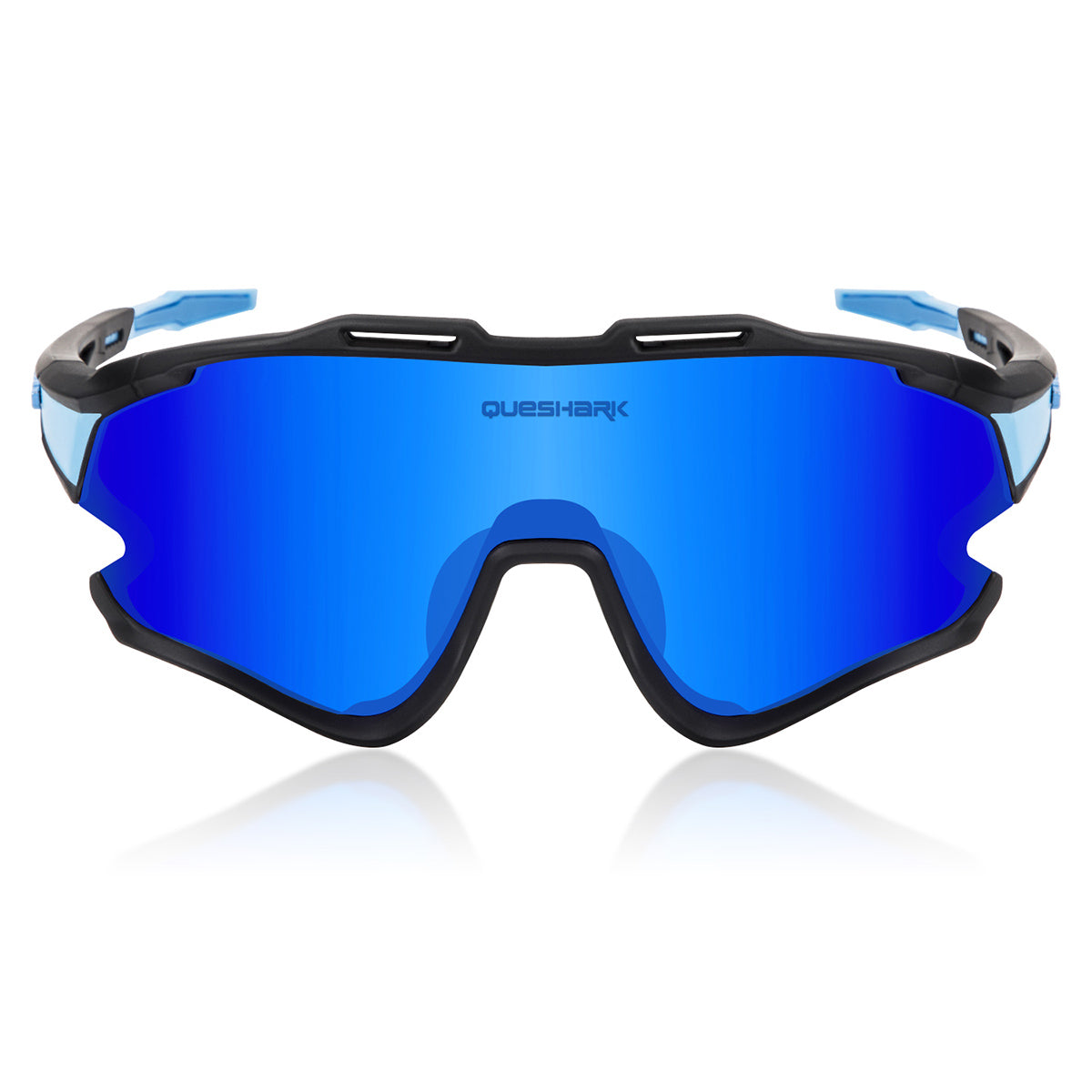 <transcy>QE51 Negro Azul UV400 Gafas de ciclismo Gafas de sol de bicicleta 1 Lente polarizada 3 HD</transcy>