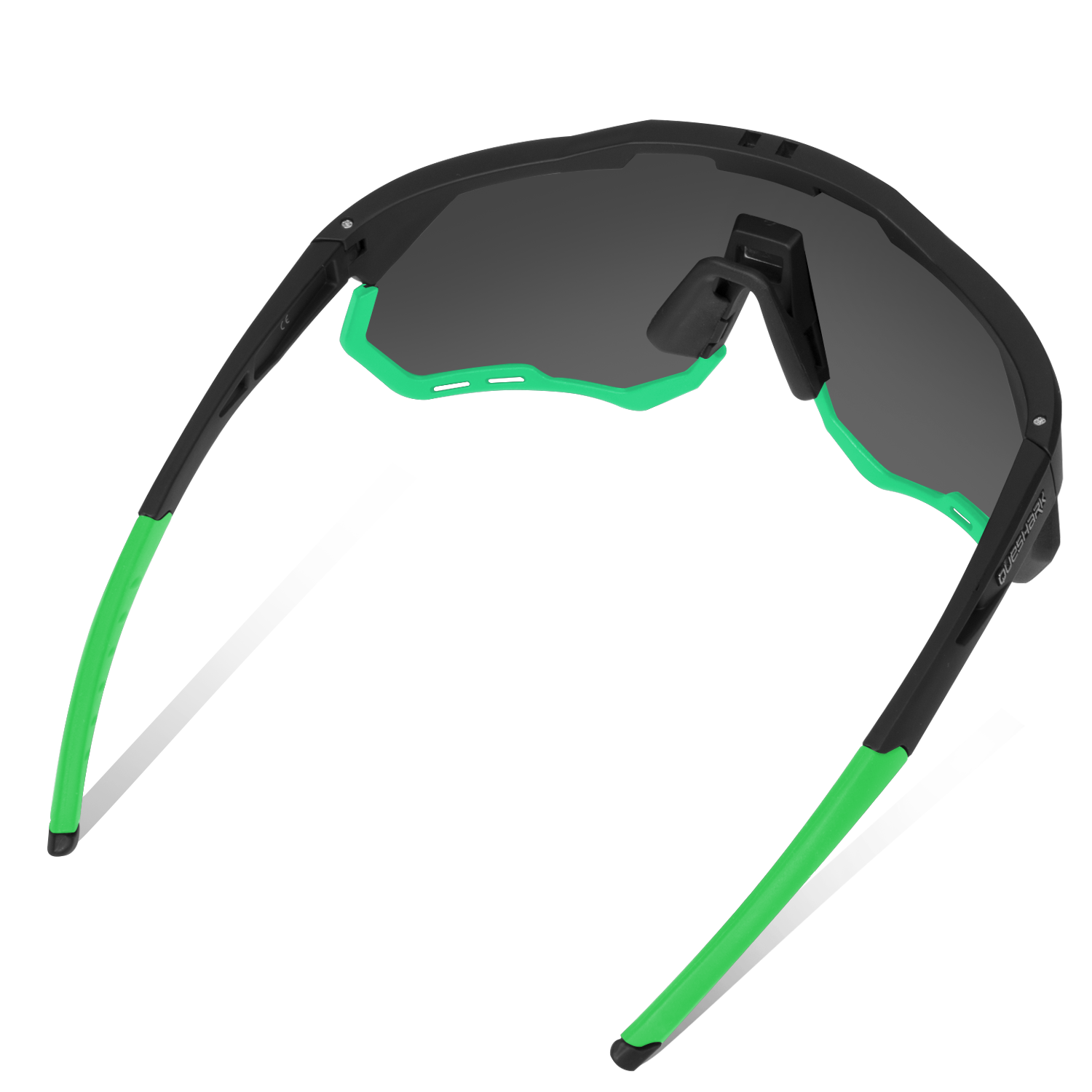 queshark fahrradbrille Queshark Polarisierte Fahrradbrille Herren Damen Sport Sonnenbrille mit Wechselrahmen QE52 Schwarz Grün – QUESHARK