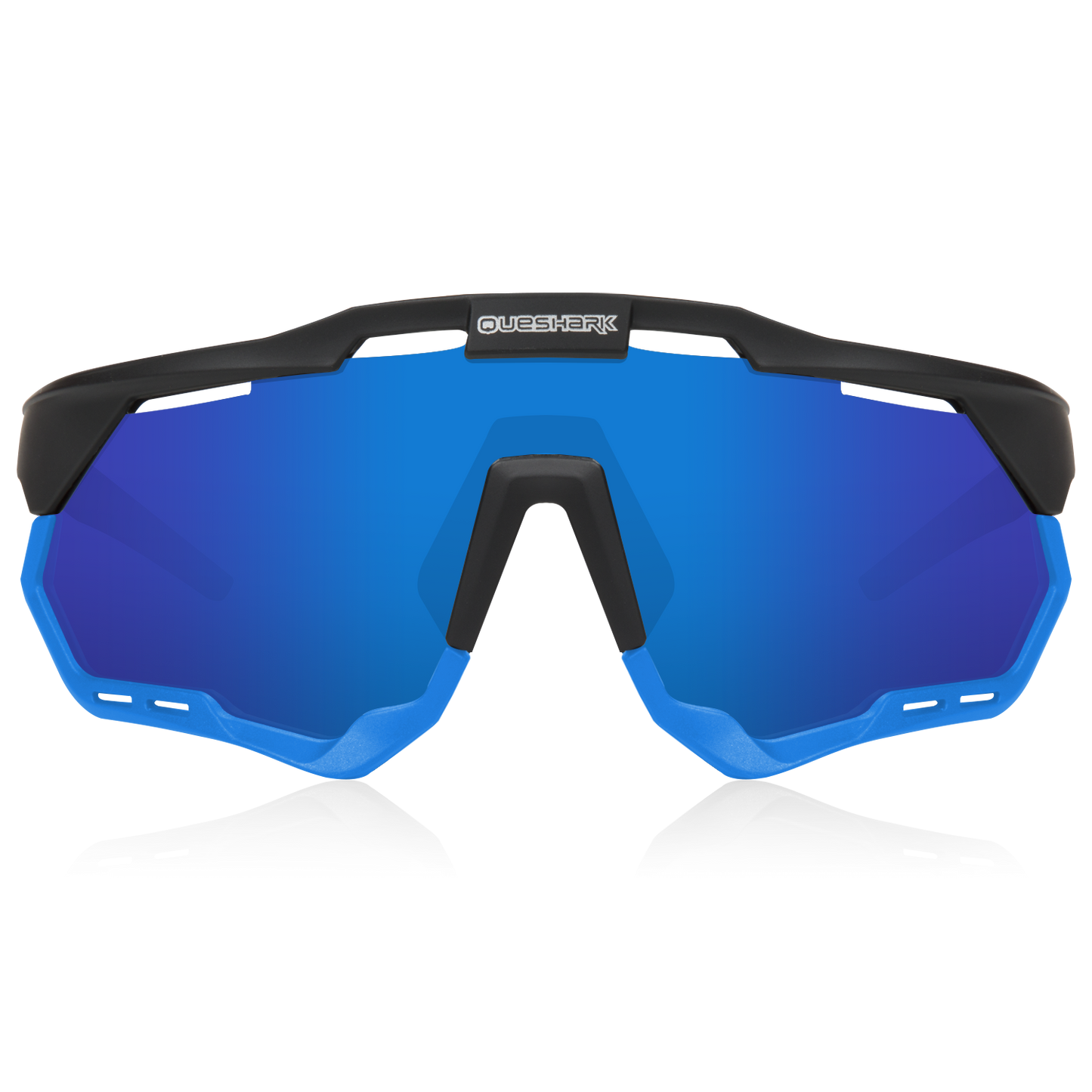 <transcy>QE52 ​​Gafas de ciclismo polarizadas negras azules Hombres Mujeres Gafas de sol deportivas con montura / lente reemplazables</transcy>