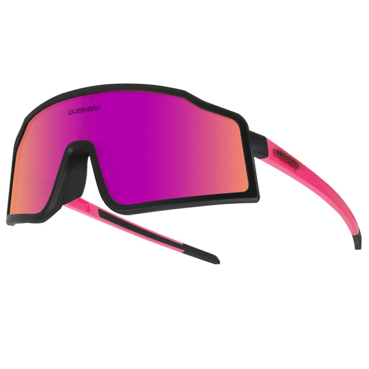 <transcy>QE54 Noir Rose Lunettes De Sport Polarisées Lunettes De Soleil De Vélo Lunettes De Cyclisme 3 Lentilles/Ensemble</transcy>