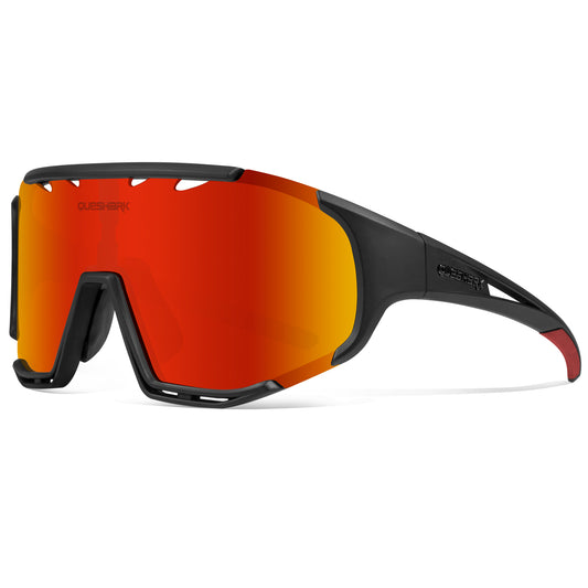 <transcy>QE55 lunettes de soleil polarisées noires rouges lunettes de cyclisme hommes femmes lunettes de conduite surdimensionnées avec 5 lentilles</transcy>