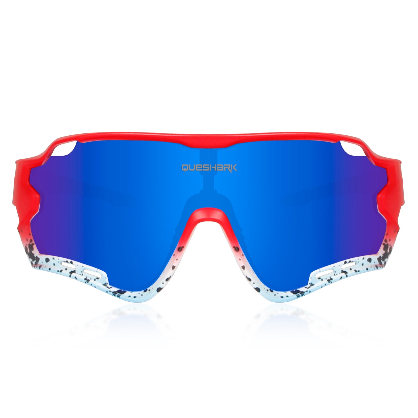 QE44 Red Blue Polarized Cycling Sunglasses UV400 Bike Glasses Sport Eyewear for Men Women 4 Lens