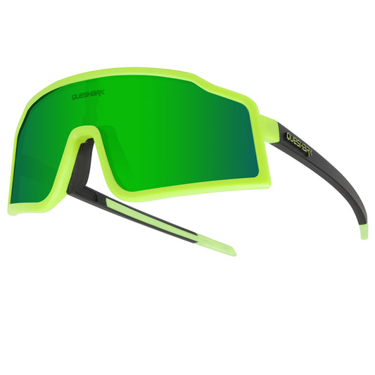 QE54 Green Sports Glasses Polarized Bicycle Sunglasses Cycling Eyewear 3 Lens/Set