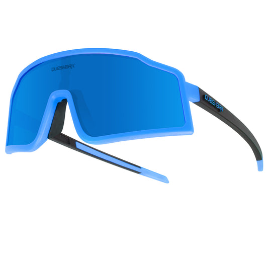 <transcy>Óculos esportivos azuis QE54 Óculos de sol polarizados para bicicleta Óculos de ciclismo 3 lentes / conjunto</transcy>