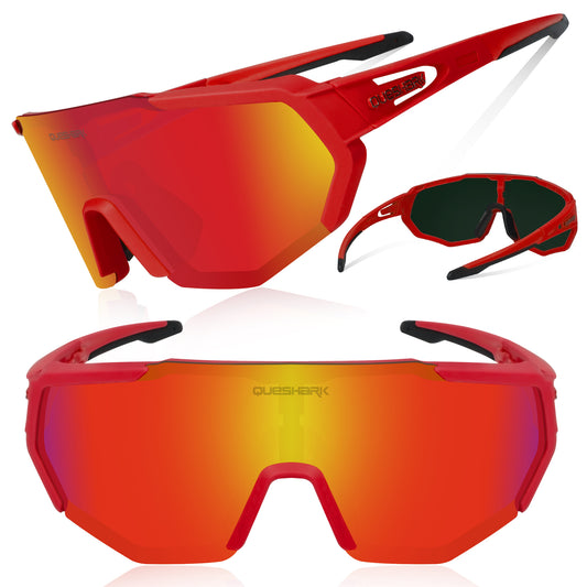 <transcy>QE42 rouge UV400 lunettes de cyclisme polarisées lunettes de vélo lunettes de soleil de vélo 5 lentilles/ensemble</transcy>