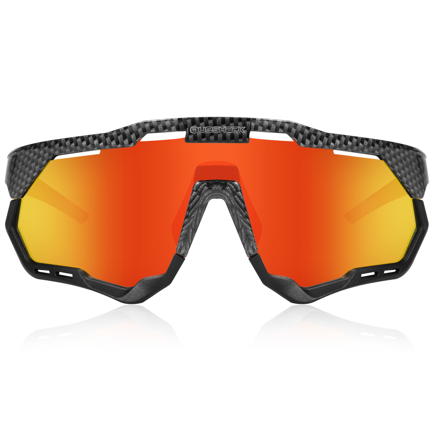 QE52 Carbon Fiber Polarized Cycling Glasses Men Women Sport Sunglasses with Replaceable Frame/Lens