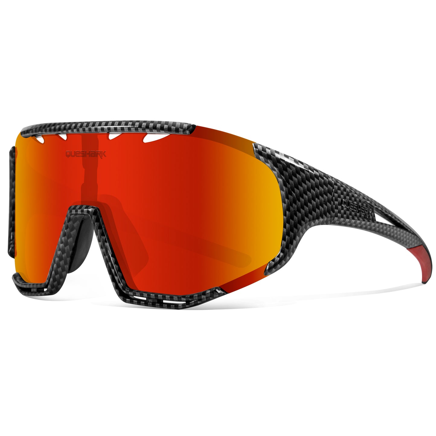 QE55 Carbon Fiber Polarized Sunglasses Cycling Eyewear Men Women Oversized Driving Glasses with 5 Lens