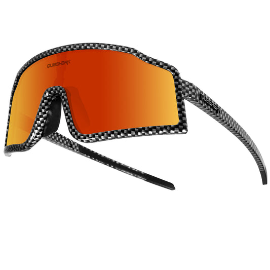 <transcy>QE54 Gafas deportivas negras de fibra de carbono Gafas de sol polarizadas para bicicleta Gafas de ciclismo 3 lentes / juego</transcy>