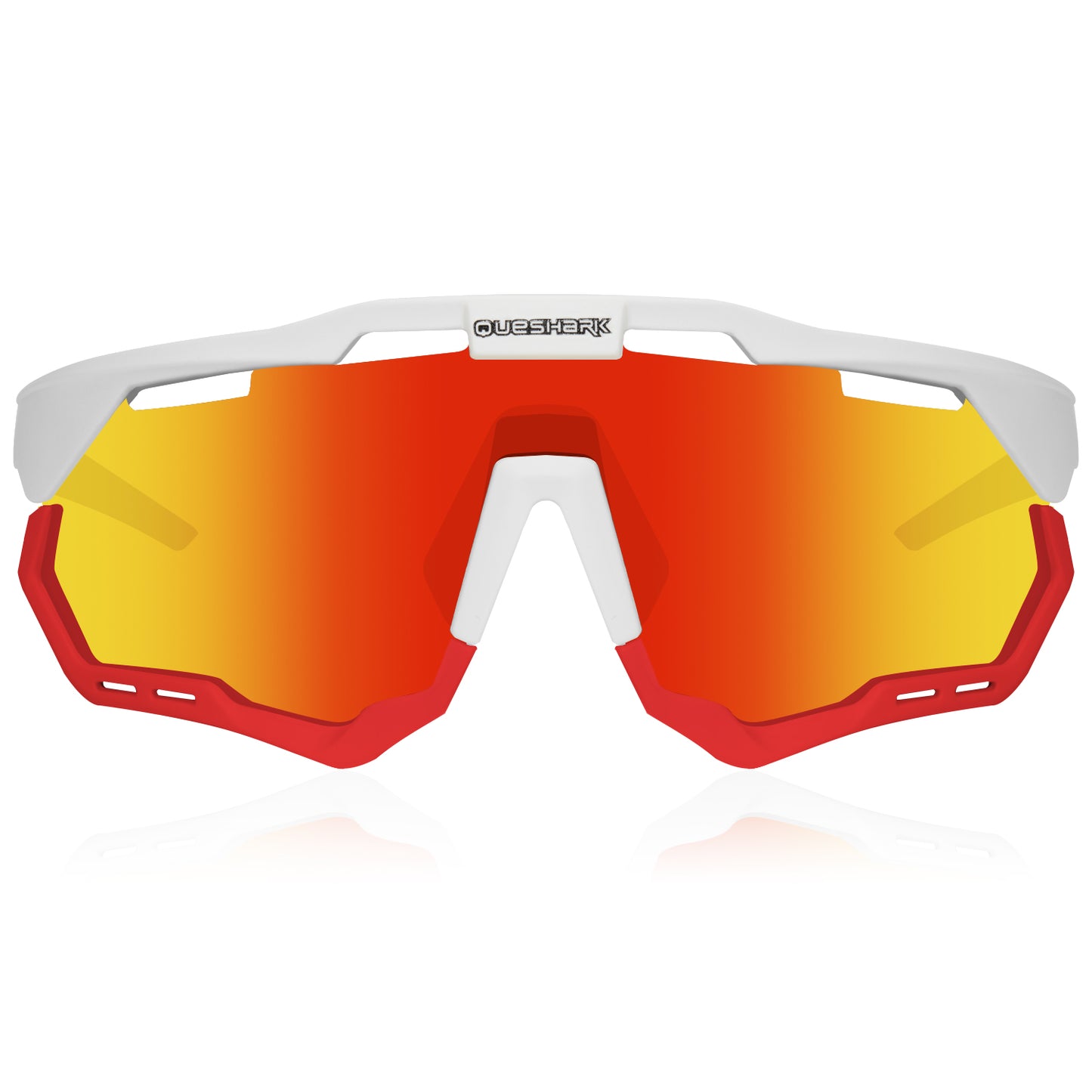 <transcy>QE52 ​​branco vermelho polarizado óculos de ciclismo masculino feminino óculos de sol esportivos com armação / lente substituível</transcy>