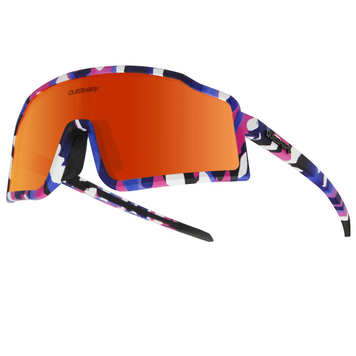 <transcy>QE54 Óculos esportivos coloridos rosa óculos polarizados de bicicleta Óculos de ciclismo 3 lentes / conjunto</transcy>